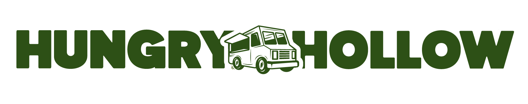 Hungry Hollow food truck park in Austin secondary green logo